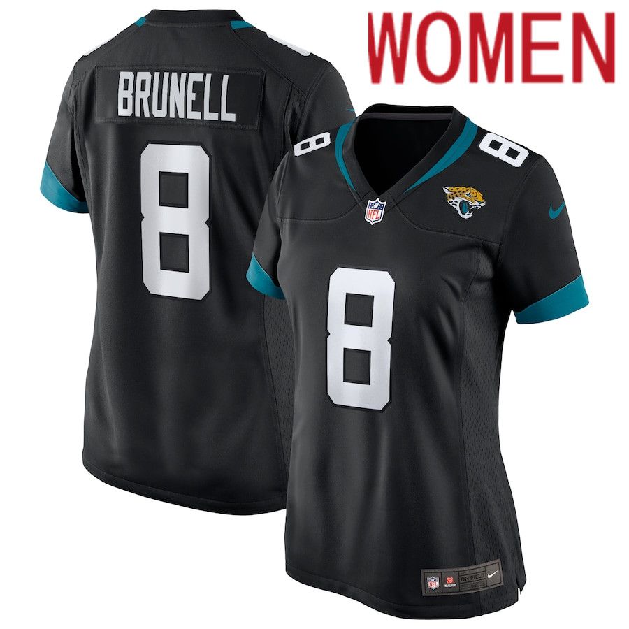 Women Jacksonville Jaguars #8 Mark Brunell Nike Black Game Retired Player NFL Jersey